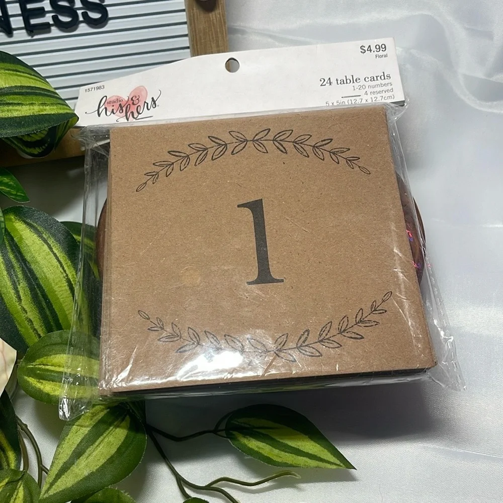 His & Hers Studio Place Cards Wedding Reception 24 pack Brown Table Decorations